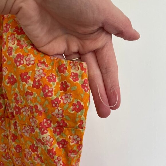 WILD FABLE Sleeveless Woven Bodycon Dress Orange Red Floral Mini Cotton Y2K 90s - Picture 8 of 15